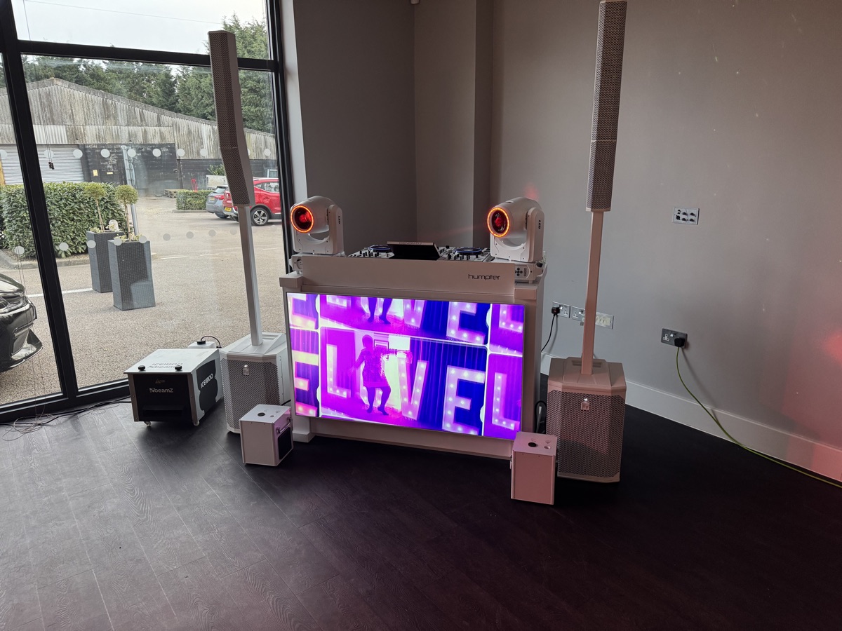 LED booth setup in venue